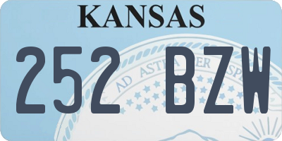 KS license plate 252BZW
