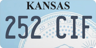 KS license plate 252CIF