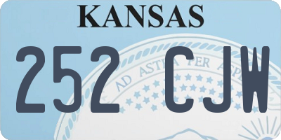 KS license plate 252CJW