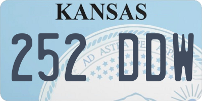 KS license plate 252DDW