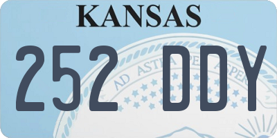 KS license plate 252DDY