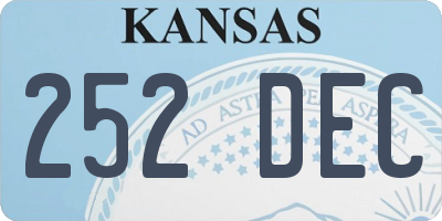 KS license plate 252DEC