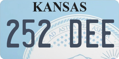 KS license plate 252DEE
