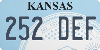 KS license plate 252DEF