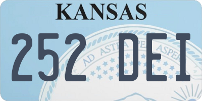 KS license plate 252DEI
