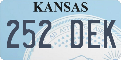 KS license plate 252DEK