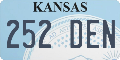 KS license plate 252DEN