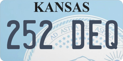 KS license plate 252DEQ