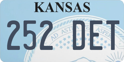 KS license plate 252DET