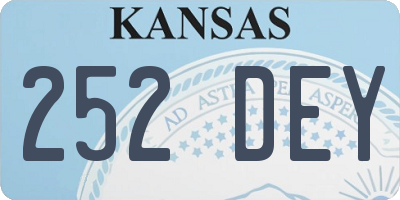 KS license plate 252DEY