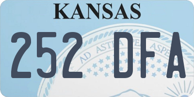 KS license plate 252DFA
