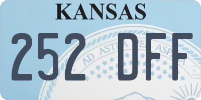 KS license plate 252DFF