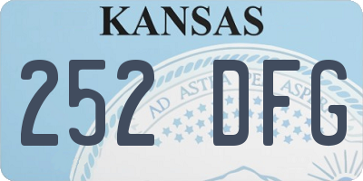 KS license plate 252DFG