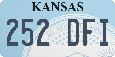 KS license plate 252DFI