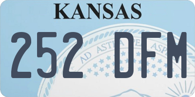 KS license plate 252DFM