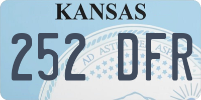 KS license plate 252DFR