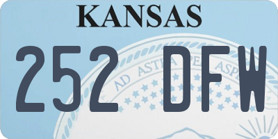 KS license plate 252DFW