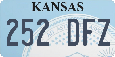 KS license plate 252DFZ