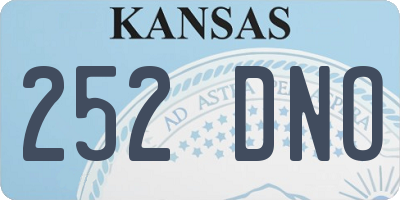 KS license plate 252DNO