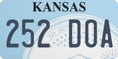 KS license plate 252DOA