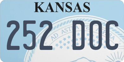 KS license plate 252DOC