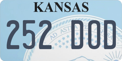KS license plate 252DOD