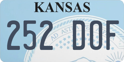 KS license plate 252DOF