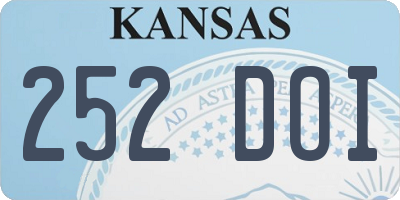 KS license plate 252DOI
