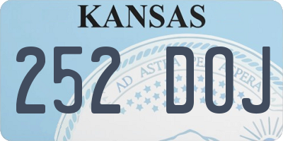 KS license plate 252DOJ