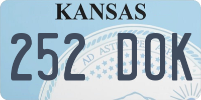 KS license plate 252DOK