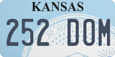 KS license plate 252DOM