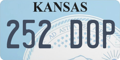 KS license plate 252DOP