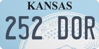 KS license plate 252DOR