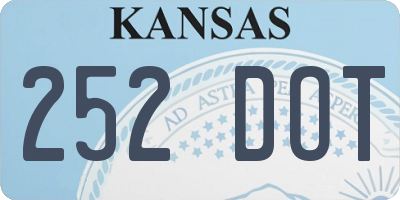 KS license plate 252DOT