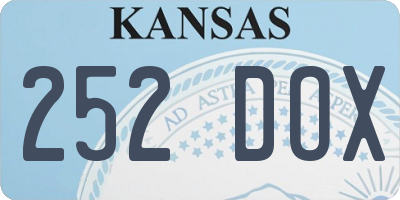 KS license plate 252DOX