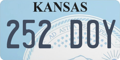 KS license plate 252DOY