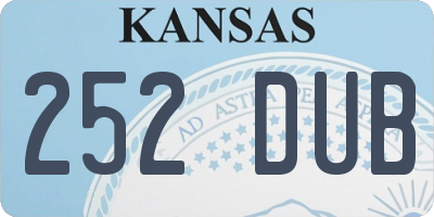 KS license plate 252DUB