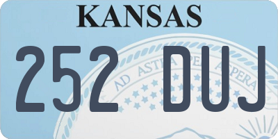 KS license plate 252DUJ