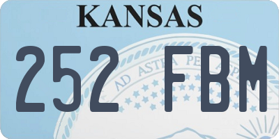 KS license plate 252FBM