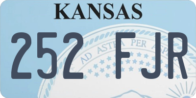KS license plate 252FJR