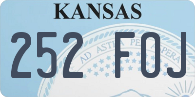 KS license plate 252FOJ