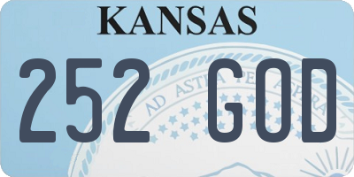 KS license plate 252GOD