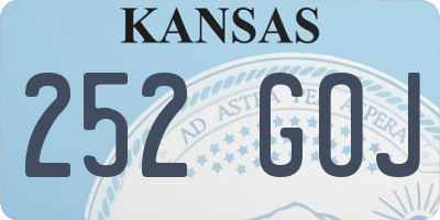 KS license plate 252GOJ