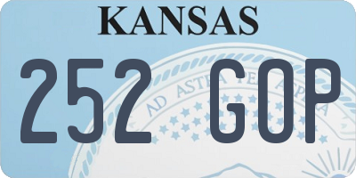 KS license plate 252GOP
