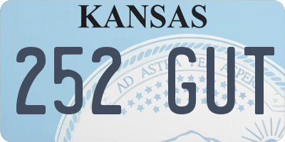 KS license plate 252GUT