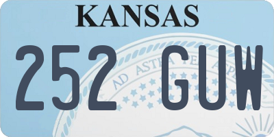 KS license plate 252GUW