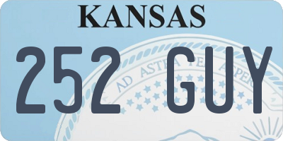 KS license plate 252GUY
