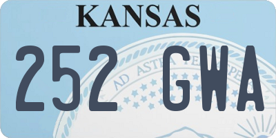 KS license plate 252GWA