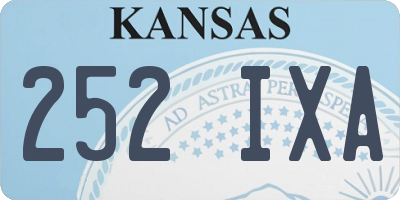 KS license plate 252IXA
