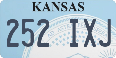 KS license plate 252IXJ